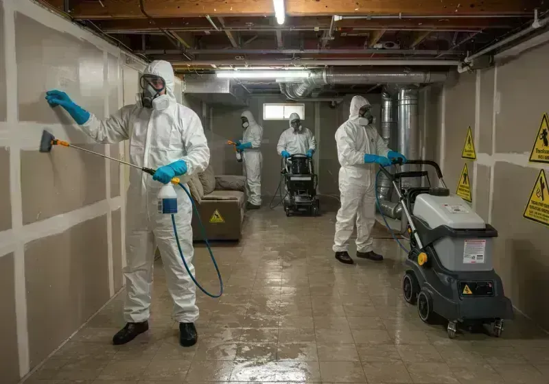 Basement Moisture Removal and Structural Drying process in Jennings, MO